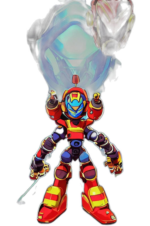 robot, weapon, concept art, pixel art transparent PNG cut-out