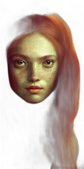 face, mask, hair, creature transparent PNG cut-out