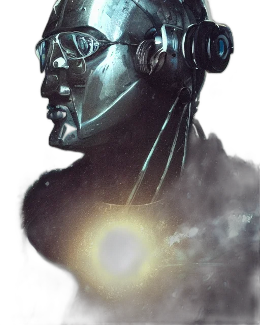 robot, mask, face, cyberpunk transparent PNG cut-out