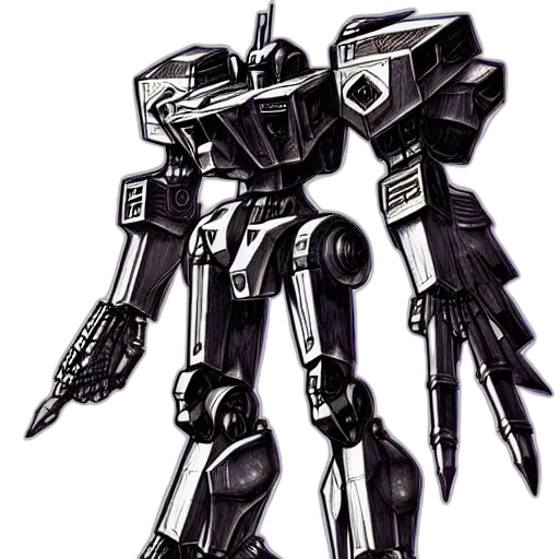 robot, weapon, concept art, 3d render transparent PNG cut-out