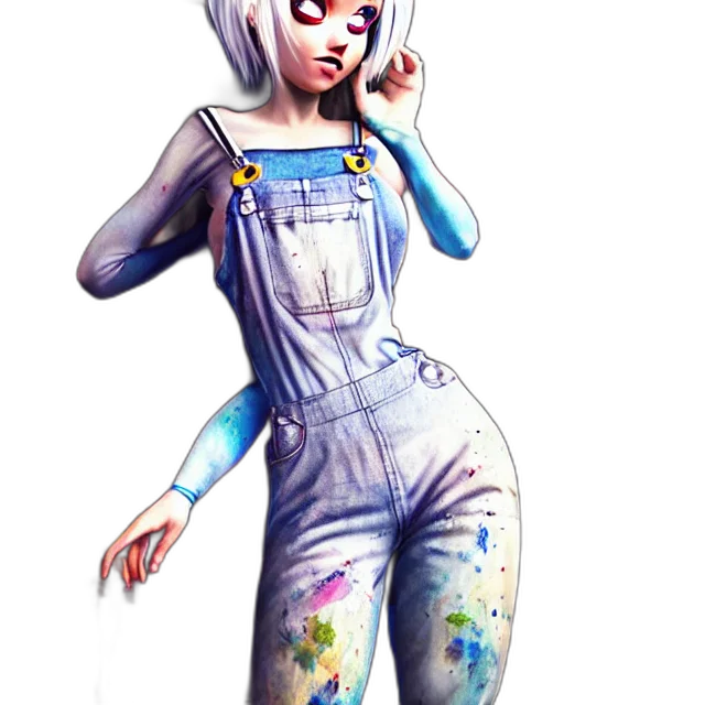 dress, robot, staff, concept art transparent PNG cut-out