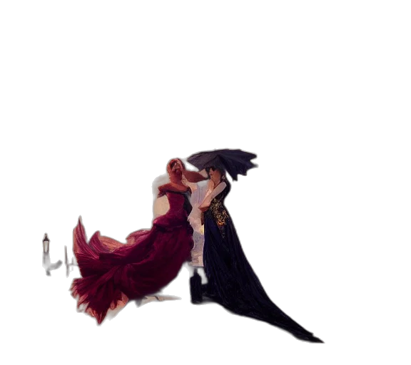 umbrella, dress, crown, sword transparent PNG cut-out