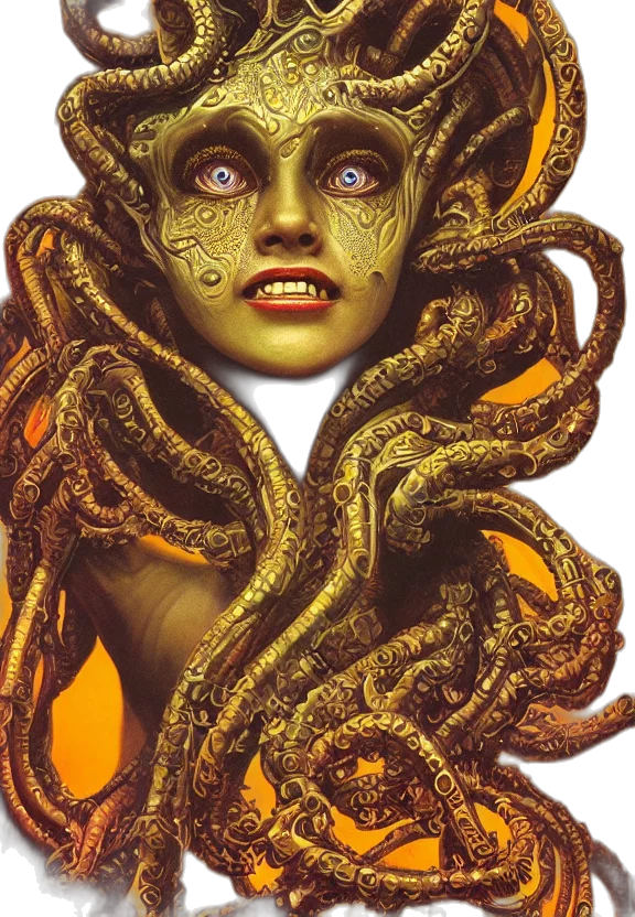 creature, mask, hair, face transparent PNG cut-out