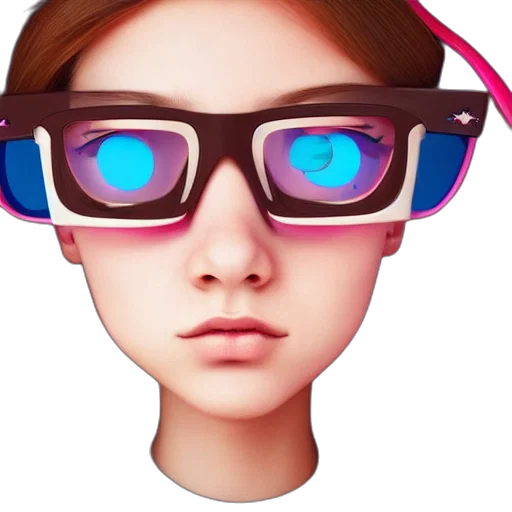face, staff, 3d render, cartoon transparent PNG cut-out
