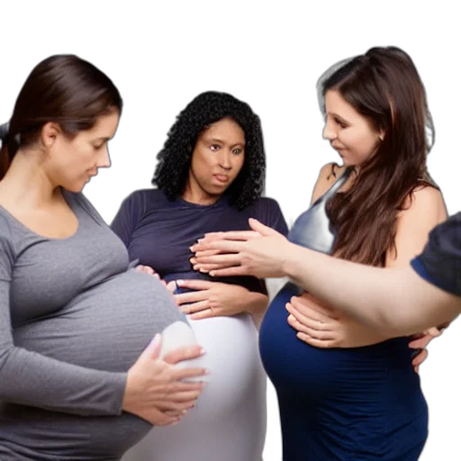 group, pregnant, woman, standing transparent PNG cut-out