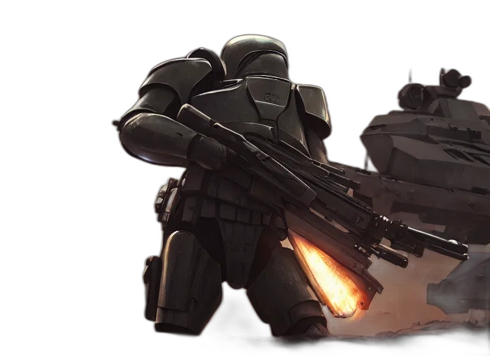 weapon, robot, concept art, 3d render transparent PNG cut-out