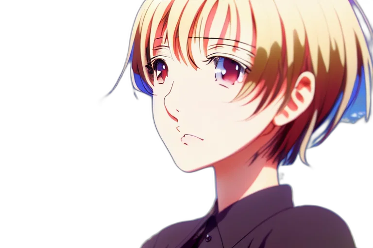 staff, face, anime, photorealistic transparent PNG cut-out
