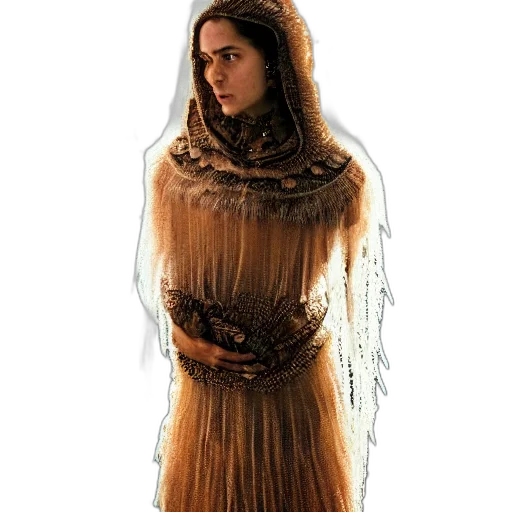 dress, staff, jacket, creature transparent PNG cut-out
