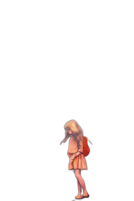 dress, staff, hair, creature transparent PNG cut-out