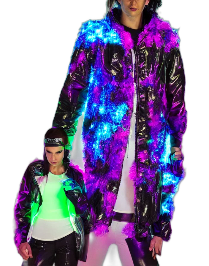 jacket, cyberpunk, vaporwave, outer space transparent PNG cut-out
