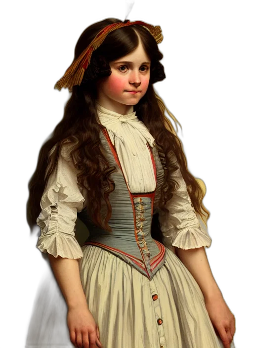 dress, hat, face, staff transparent PNG cut-out