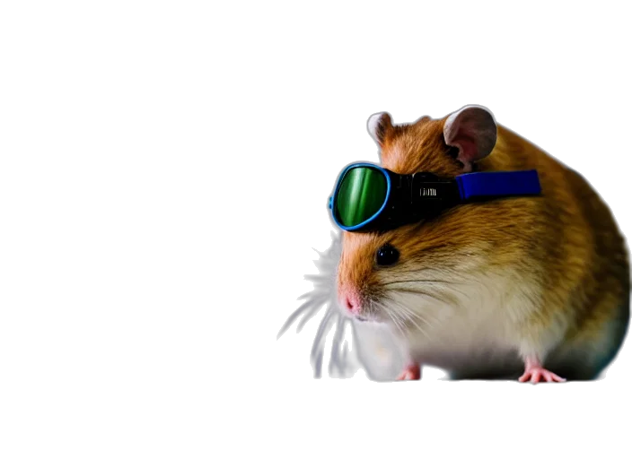 animal, hat, cyberpunk, 3d render transparent PNG cut-out