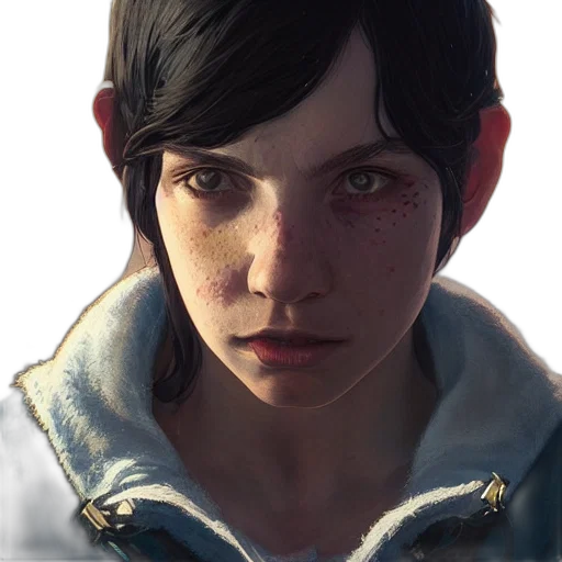 face, jacket, creature, concept art transparent PNG cut-out