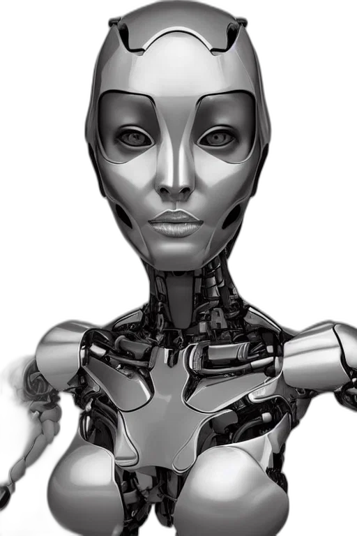 robot, face, 3d render, concept art transparent PNG cut-out