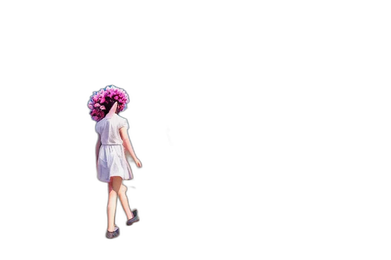dress, flower, hair, hat transparent PNG cut-out
