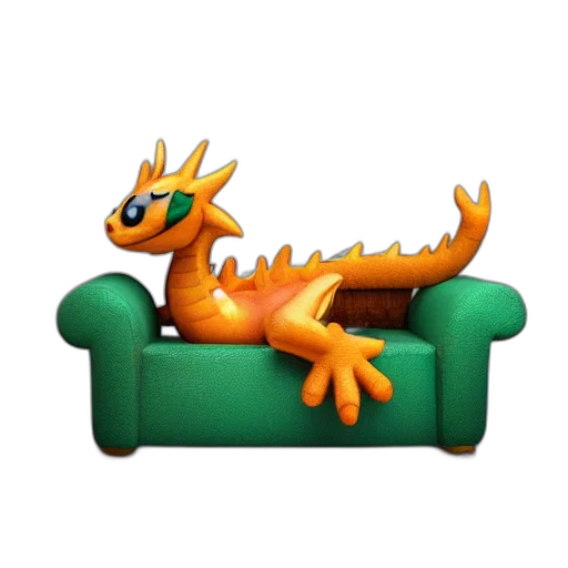 dragon, furniture, animal, creature transparent PNG cut-out