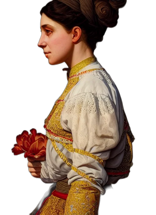 staff, face, dress, crown transparent PNG cut-out