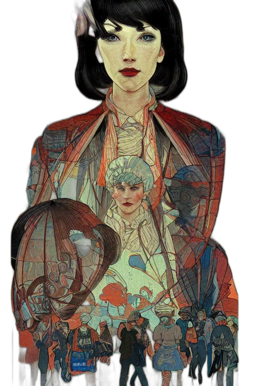 jacket, staff, jewelry, umbrella transparent PNG cut-out