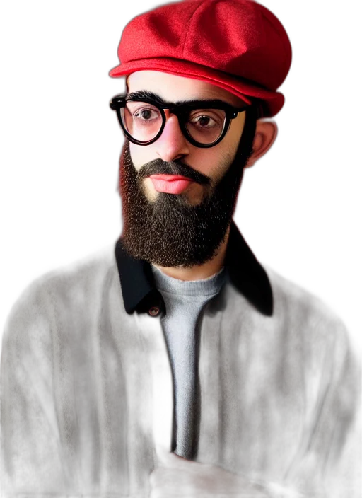 hat, face, staff, jacket transparent PNG cut-out