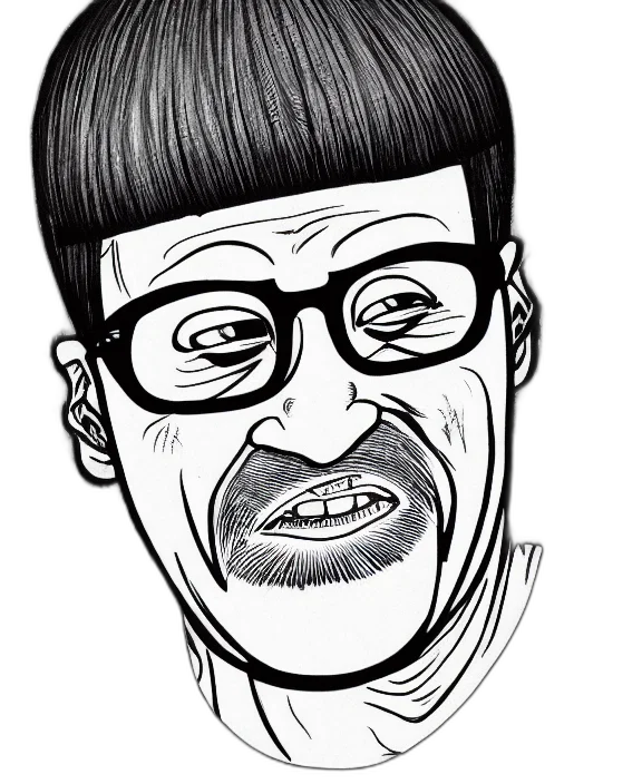 face, cartoon, comic book art, pencil sketch transparent PNG cut-out