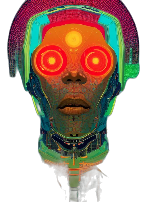 robot, mask, face, creature transparent PNG cut-out