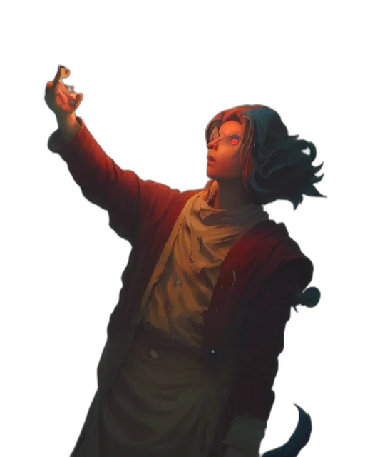 staff, jacket, weapon, face transparent PNG cut-out