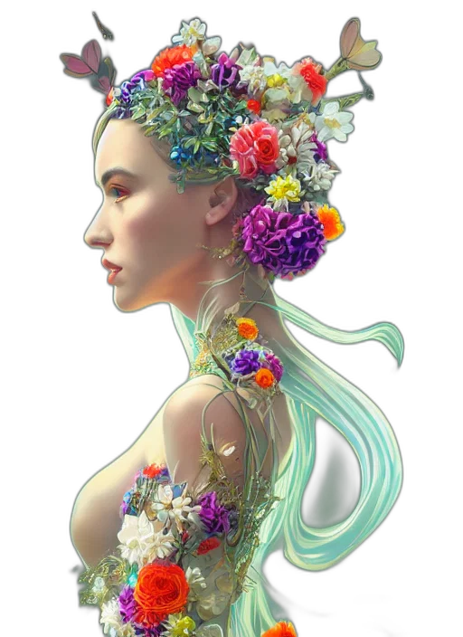 crown, jewelry, flower, dress transparent PNG cut-out