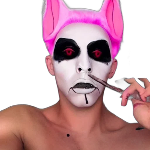 mask, creature, vaporwave, bad transparent PNG cut-out