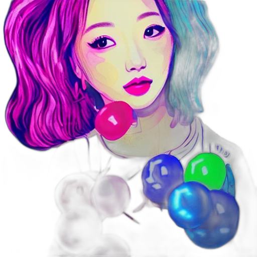 vaporwave, watercolor, photorealistic, fantasy art transparent PNG cut-out