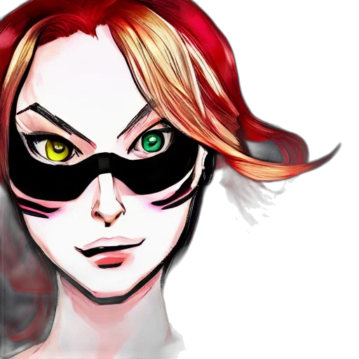 mask, comic book art, concept art, watercolor transparent PNG cut-out