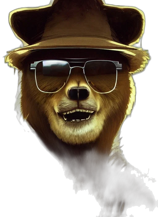 hat, face, staff, animal transparent PNG cut-out