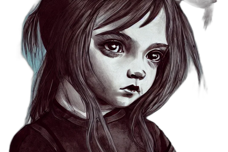 face, fantasy art, pencil sketch, comic book art transparent PNG cut-out