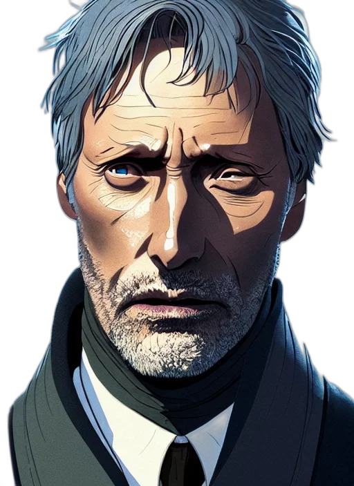 face, comic book art, concept art, photorealistic transparent PNG cut-out