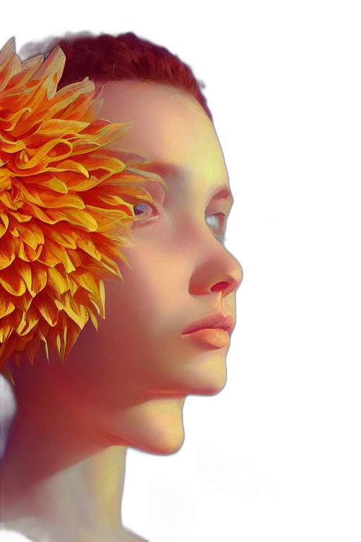 flower, face, crown, hair transparent PNG cut-out