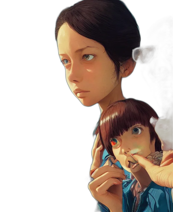 face, photorealistic, concept art, anime transparent PNG cut-out