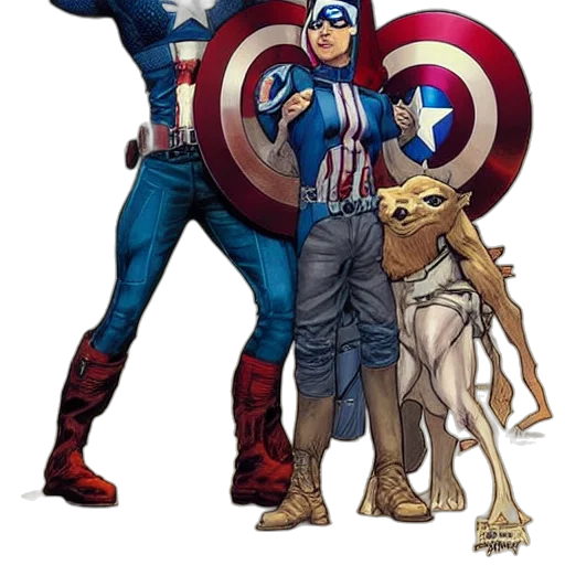 comic book art, concept art, captain, america transparent PNG cut-out