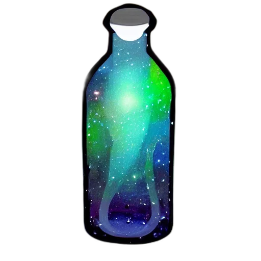 bottle, dress, vaporwave, pixel art transparent PNG cut-out