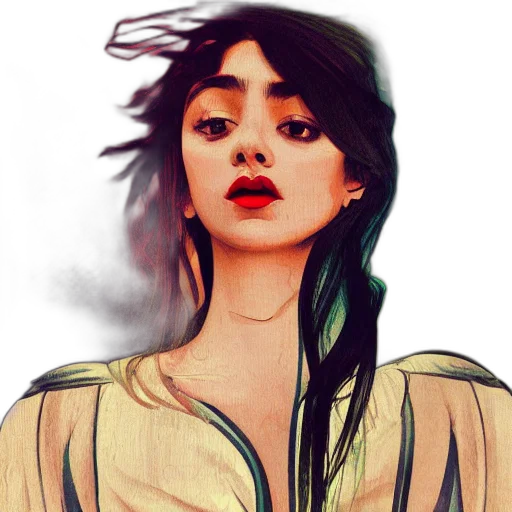 face, fantasy art, photorealistic, cartoon transparent PNG cut-out