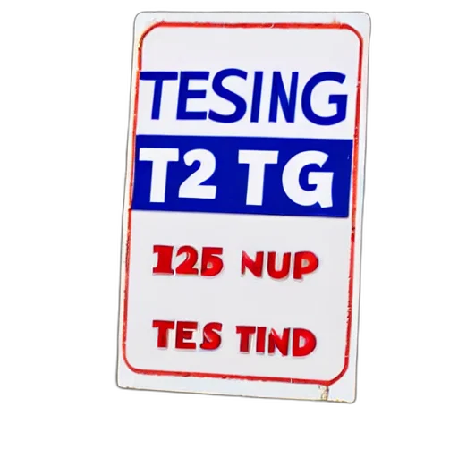 3d render, sign, says, testing transparent PNG cut-out