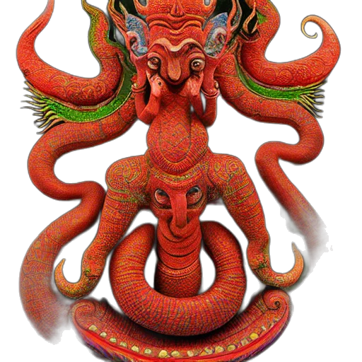 dragon, mask, staff, creature transparent PNG cut-out