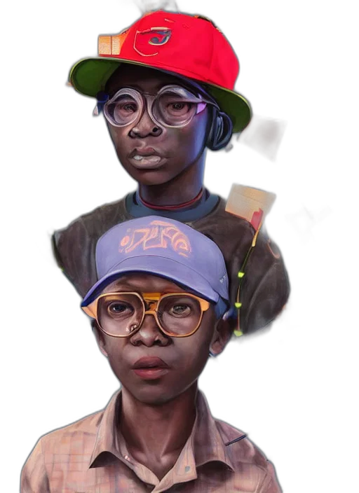 face, hat, concept art, photorealistic transparent PNG cut-out