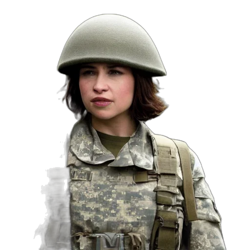 jacket, hat, face, weapon transparent PNG cut-out
