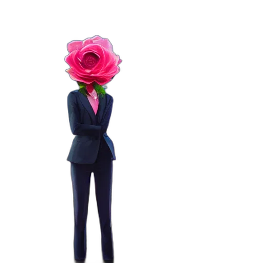 staff, flower, jacket, dress transparent PNG cut-out