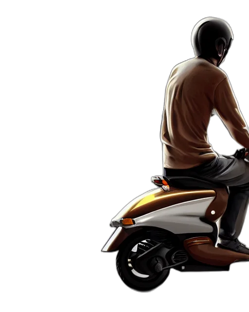 3d render, photorealistic, concept art, moped transparent PNG cut-out