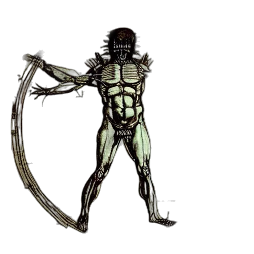 creature, robot, staff, weapon transparent PNG cut-out