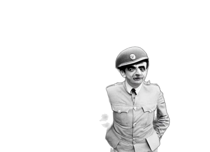 staff, face, hat, jacket transparent PNG cut-out