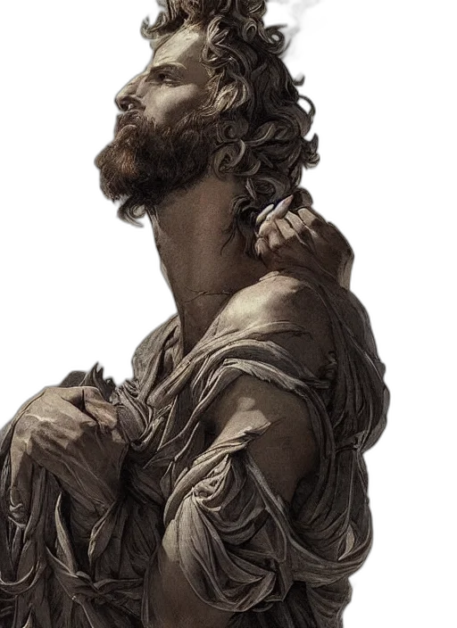 face, sword, photorealistic, 3d render transparent PNG cut-out