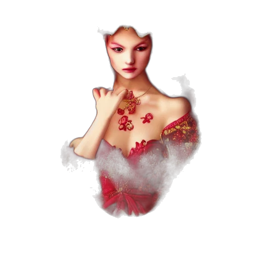 dress, mask, crown, fantasy art transparent PNG cut-out