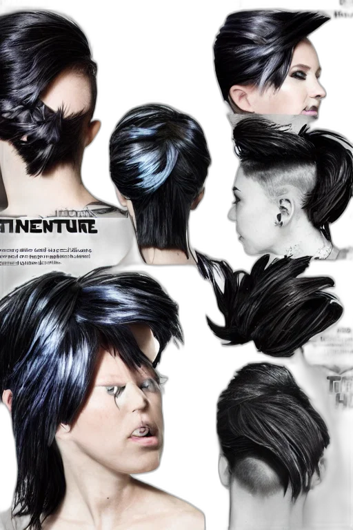 hair, cyberpunk, photorealistic, concept art transparent PNG cut-out