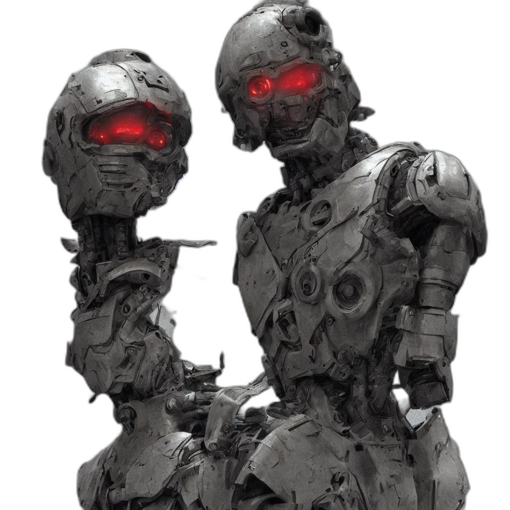 robot, weapon, concept art, 3d render transparent PNG cut-out